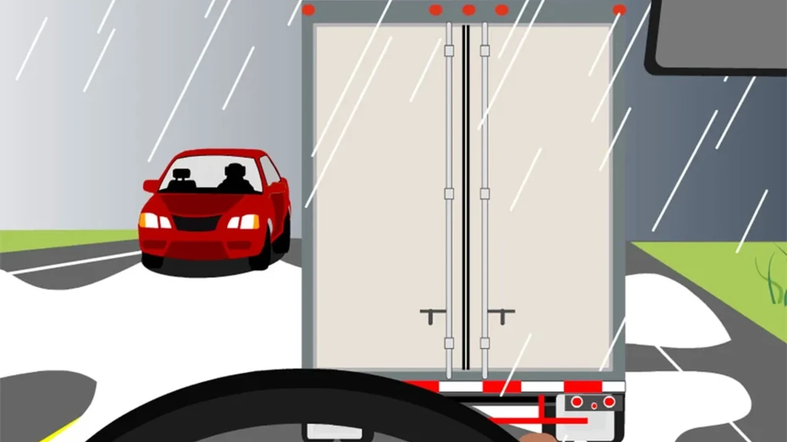 Automobile circulant prudemment sur une route enneigée au Québec